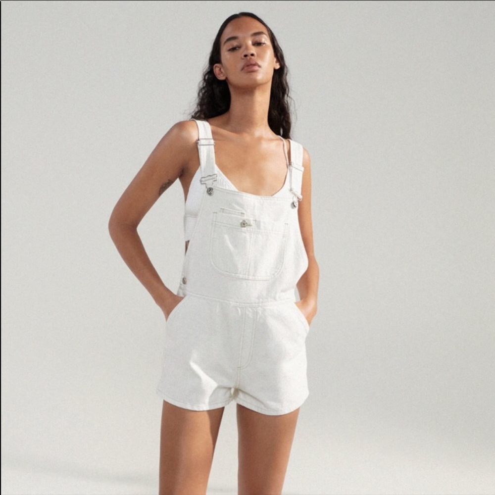 Zara White Overalls